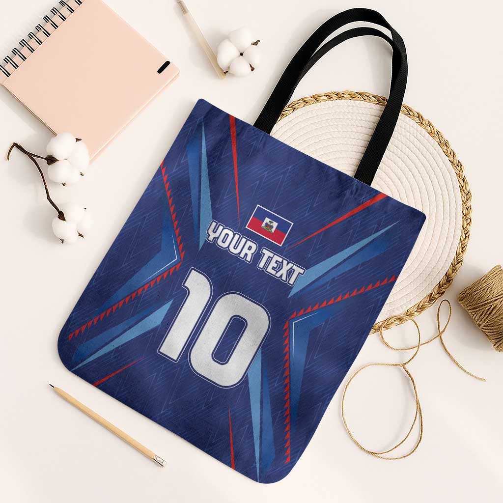 Custom Haiti National Football Tote Bag Sporty Style - Wonder Print Shop