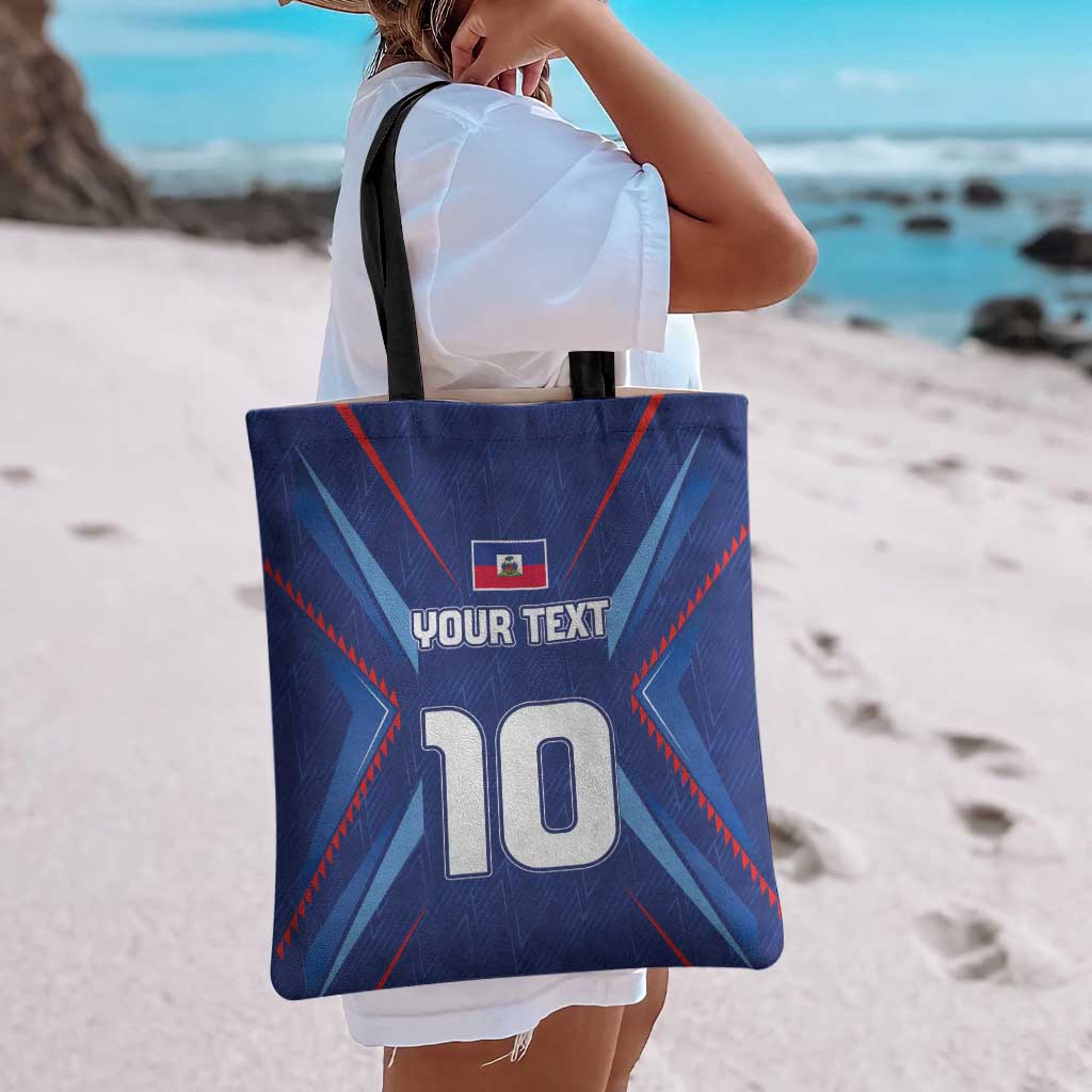 Custom Haiti National Football Tote Bag Sporty Style - Wonder Print Shop