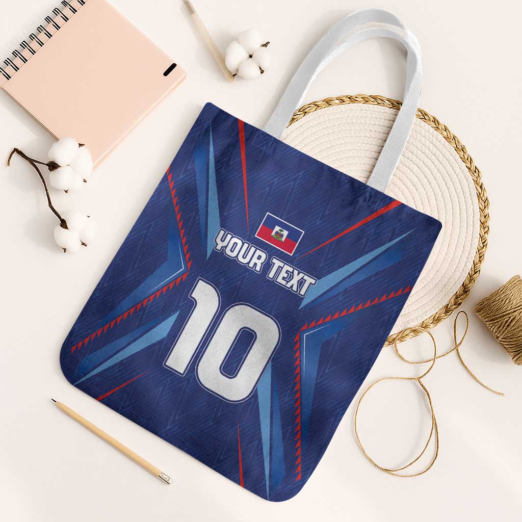 Custom Haiti National Football Tote Bag Sporty Style - Wonder Print Shop