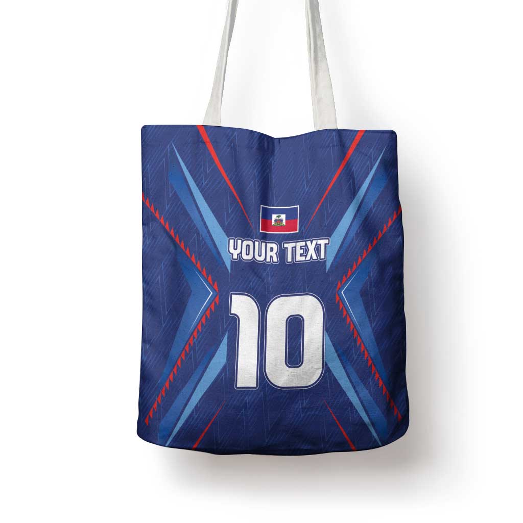 Custom Haiti National Football Tote Bag Sporty Style - Wonder Print Shop