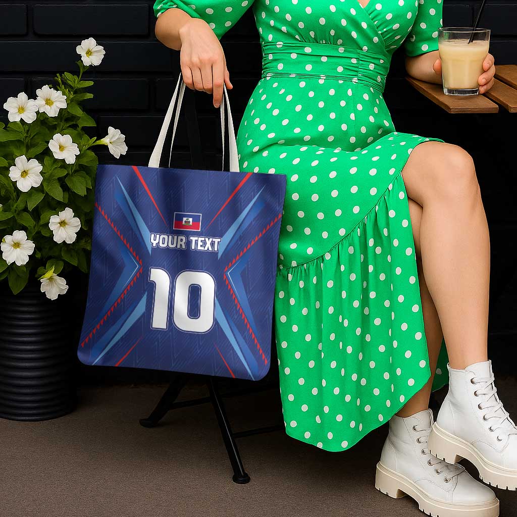 Custom Haiti National Football Tote Bag Sporty Style - Wonder Print Shop