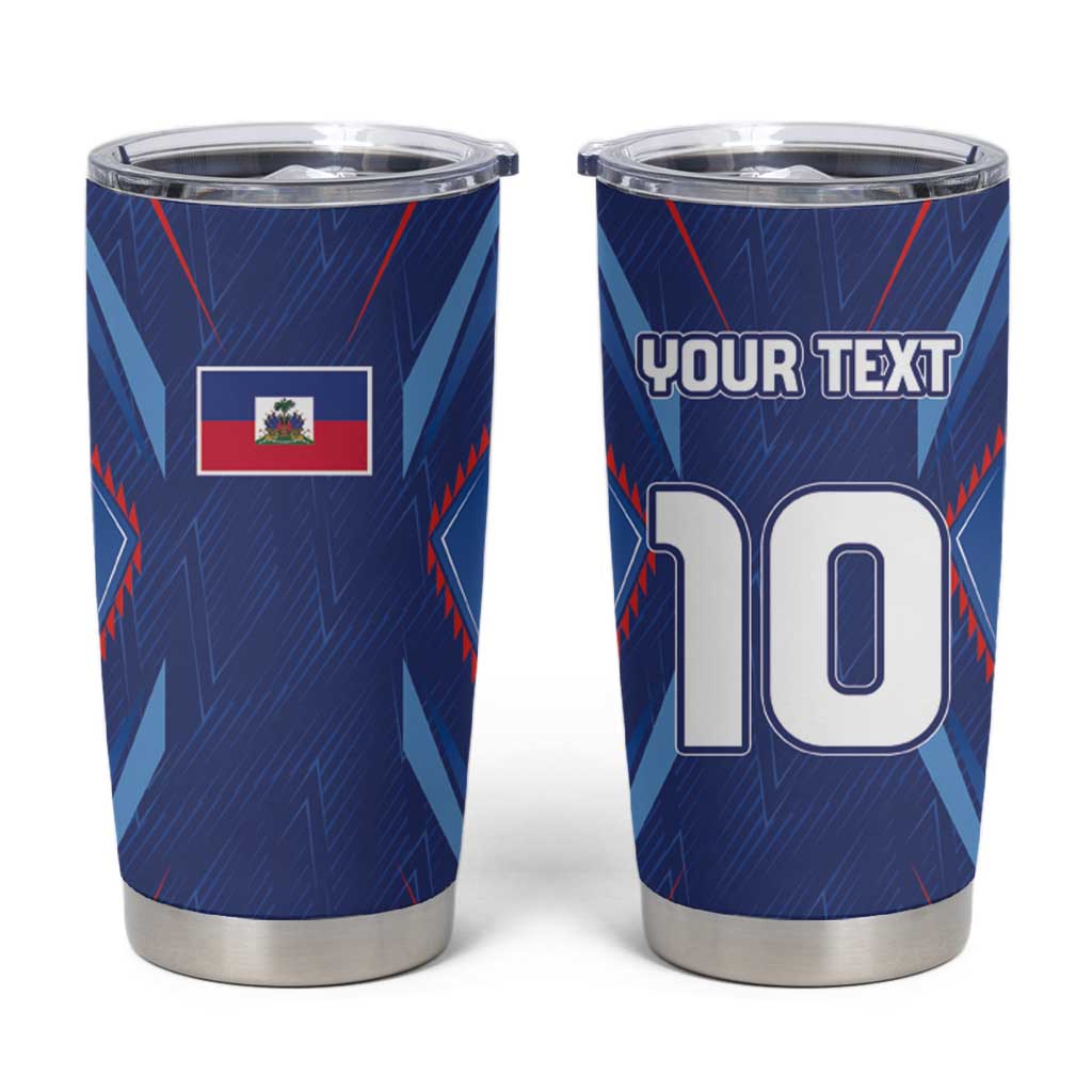 Custom Haiti National Football Tumbler Cup Sporty Style - Wonder Print Shop
