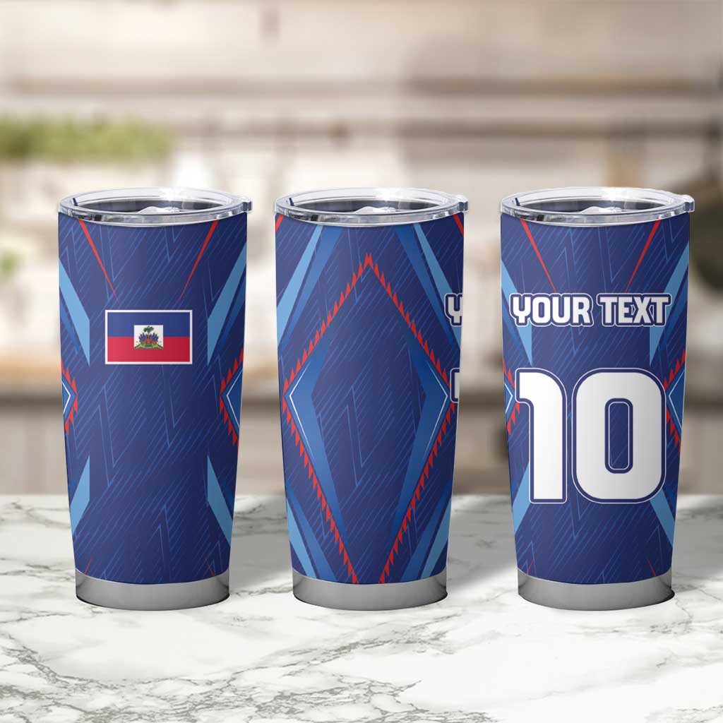 Custom Haiti National Football Tumbler Cup Sporty Style - Wonder Print Shop