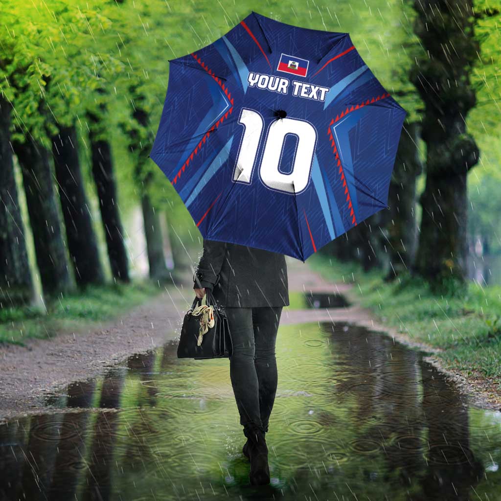 Custom Haiti National Football Umbrella Sporty Style - Wonder Print Shop
