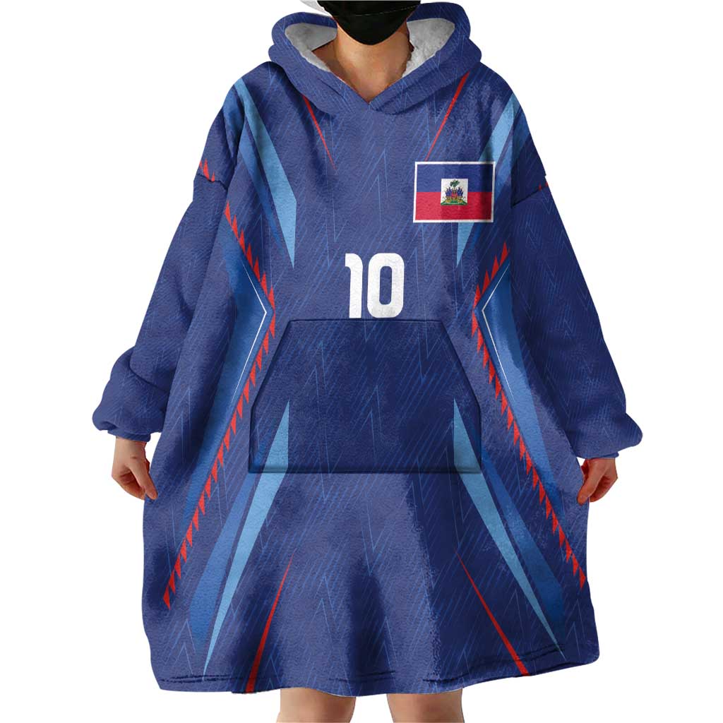 Custom Haiti National Football Wearable Blanket Hoodie Sporty Style - Wonder Print Shop