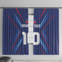 Custom Haiti National Football Window Curtain Sporty Style - Wonder Print Shop