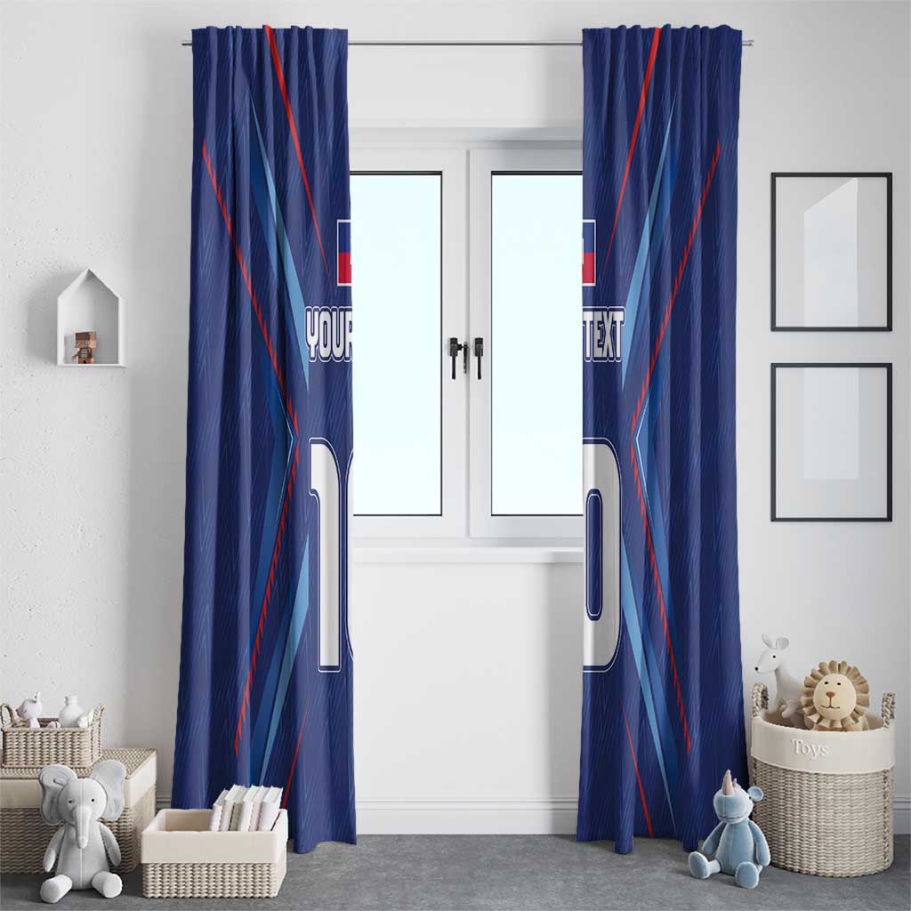 Custom Haiti National Football Window Curtain Sporty Style - Wonder Print Shop