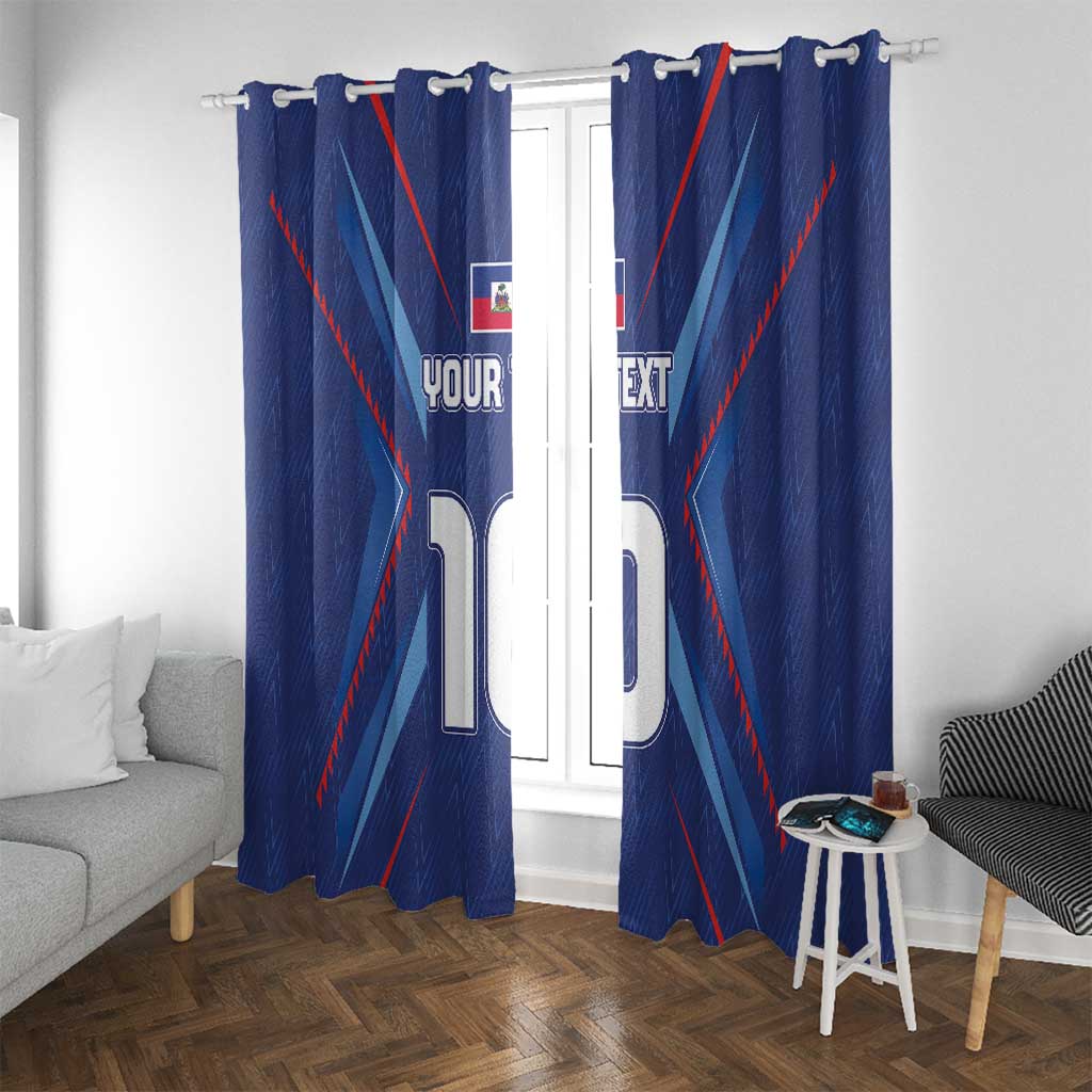 Custom Haiti National Football Window Curtain Sporty Style - Wonder Print Shop
