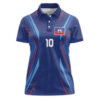 Custom Haiti National Football Women Polo Shirt Sporty Style - Wonder Print Shop