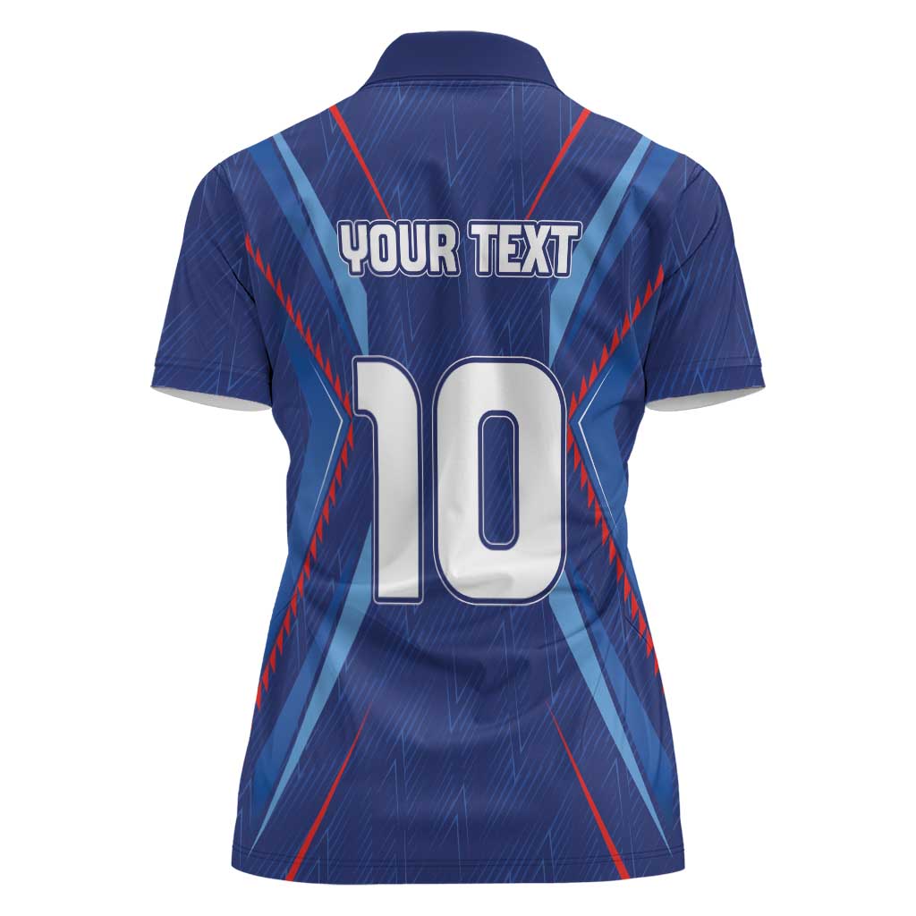 Custom Haiti National Football Women Polo Shirt Sporty Style - Wonder Print Shop
