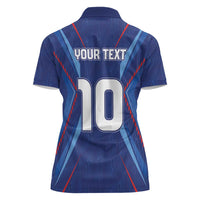 Custom Haiti National Football Women Polo Shirt Sporty Style - Wonder Print Shop
