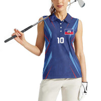 Custom Haiti National Football Women Sleeveless Polo Shirt Sporty Style - Wonder Print Shop