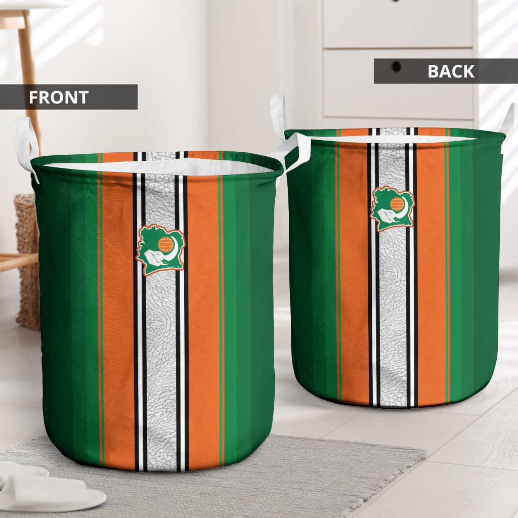 Ivory Coast National Football Laundry Basket Les Elephants-Striped Sport Style - Wonder Print Shop