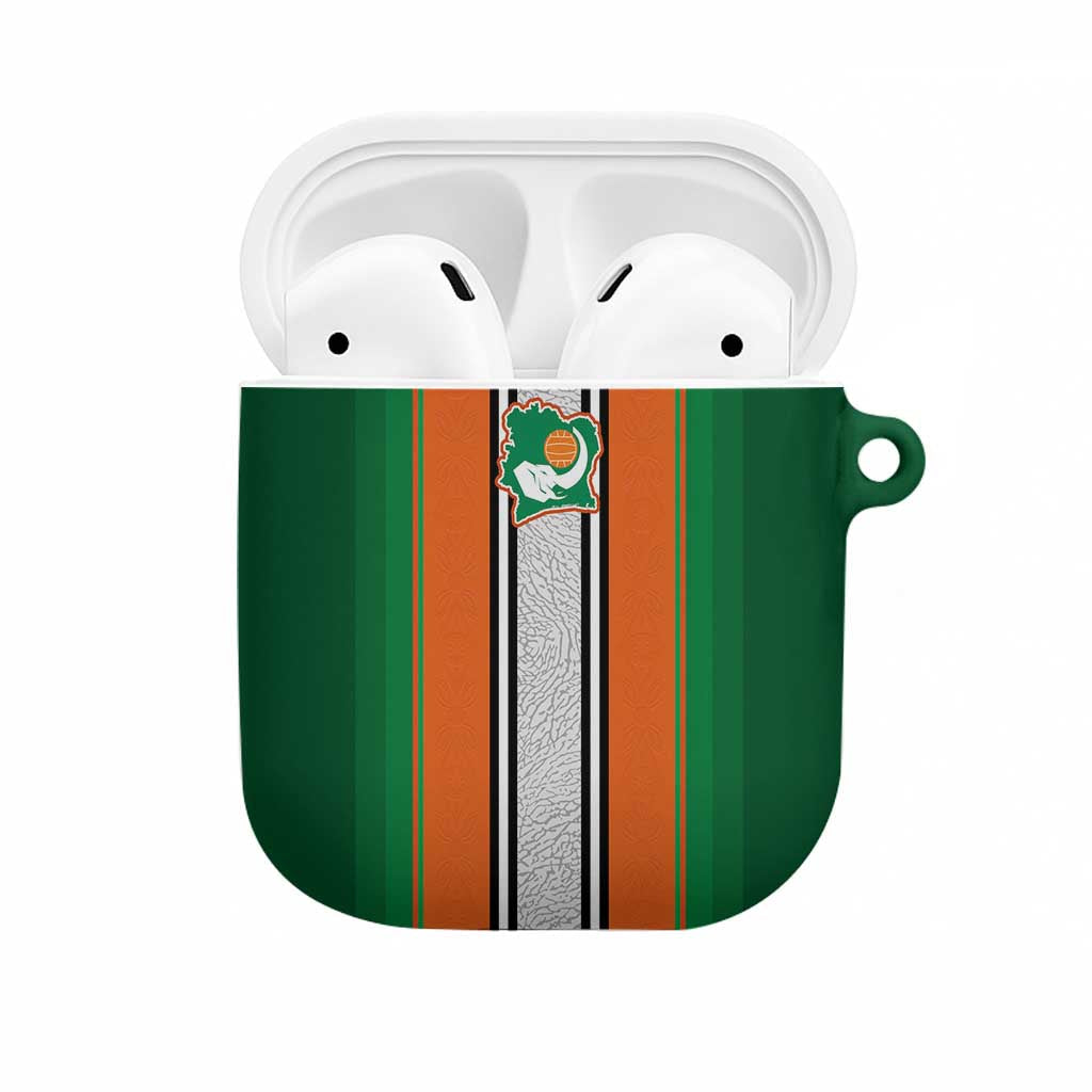 Ivory Coast National Football AirPods Case Les Elephants-Striped Sport Style - Wonder Print Shop