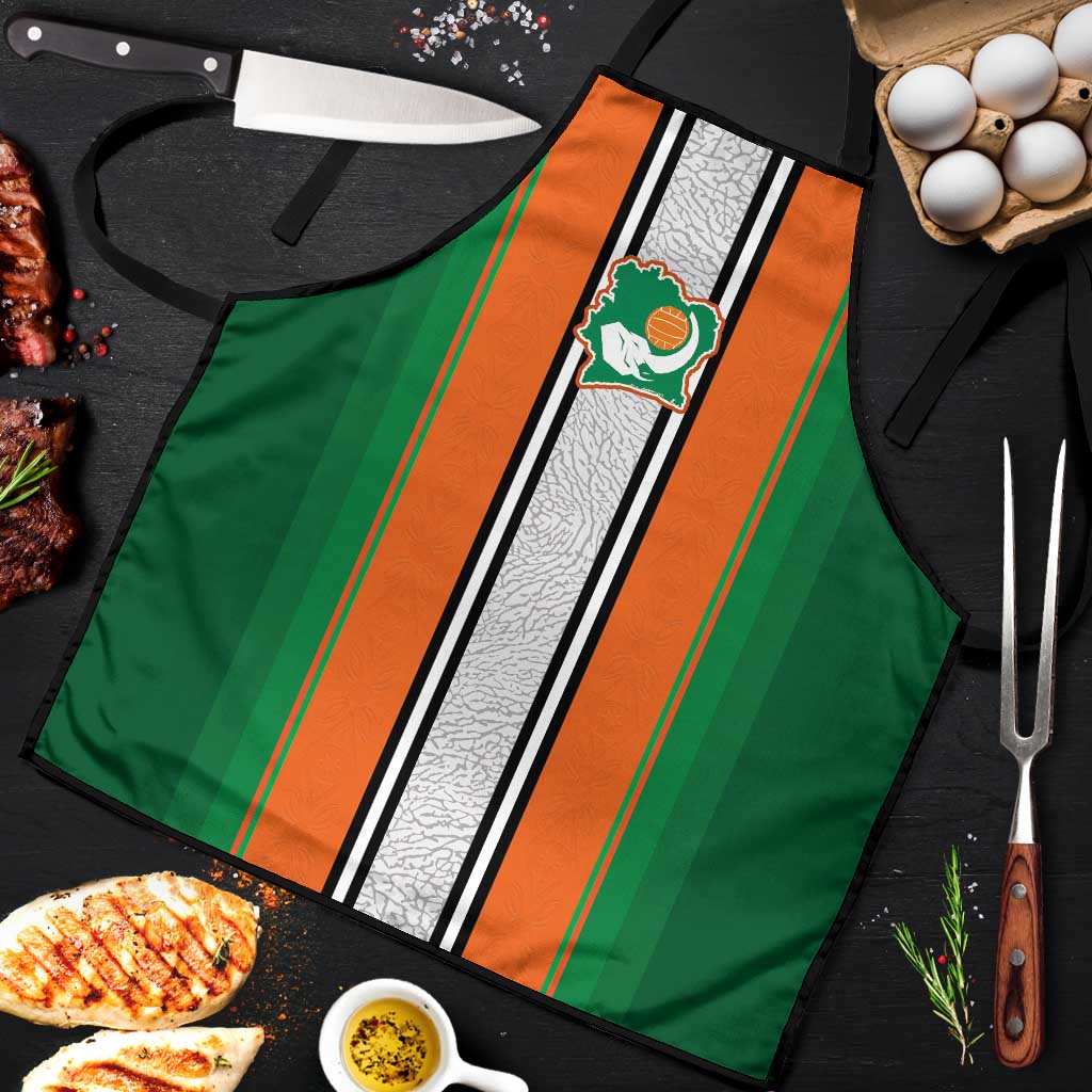 Ivory Coast National Football Apron Les Elephants-Striped Sport Style - Wonder Print Shop