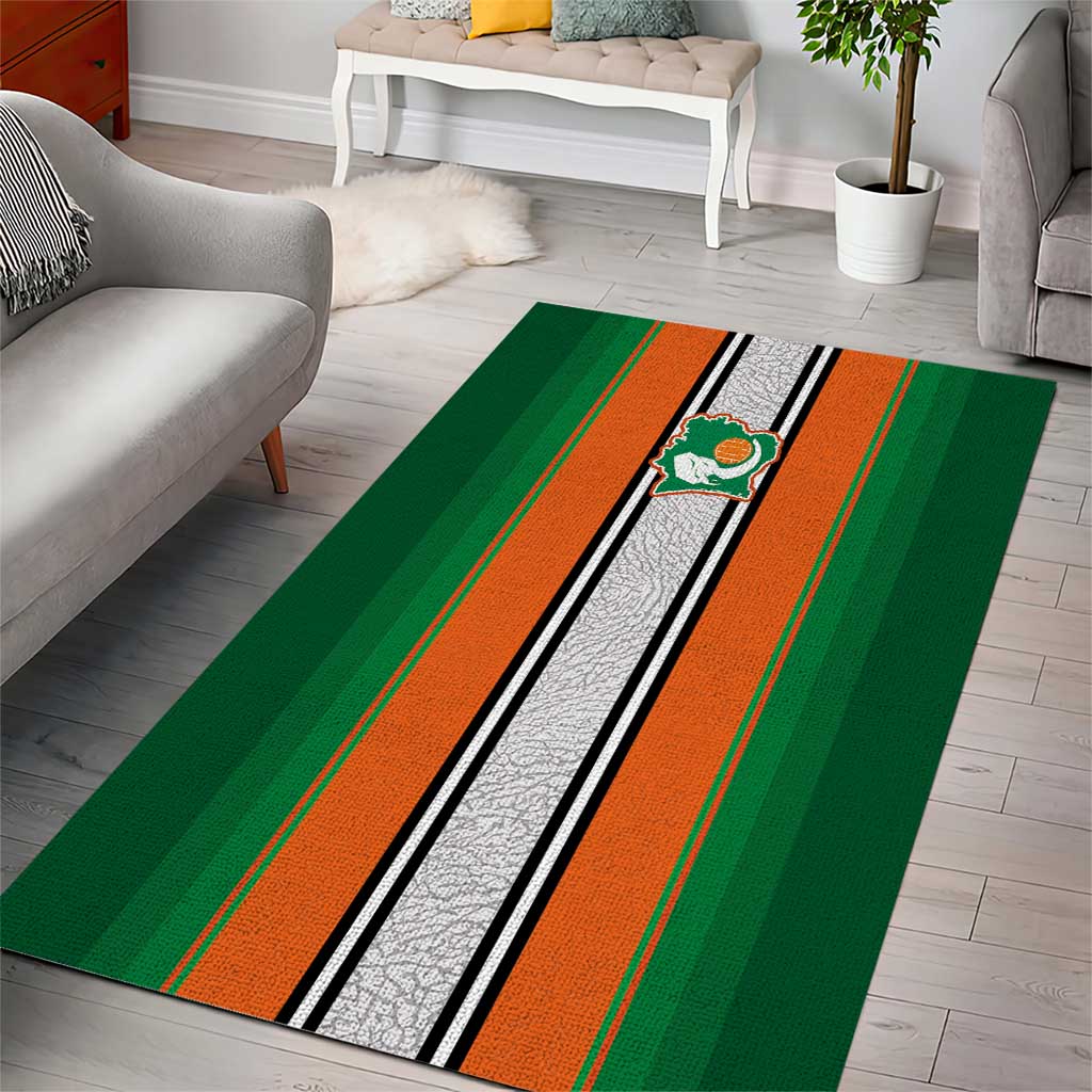 Ivory Coast National Football Area Rug Les Elephants-Striped Sport Style - Wonder Print Shop