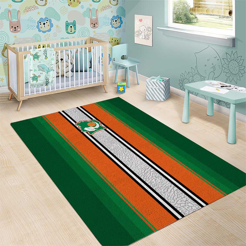 Ivory Coast National Football Area Rug Les Elephants-Striped Sport Style - Wonder Print Shop