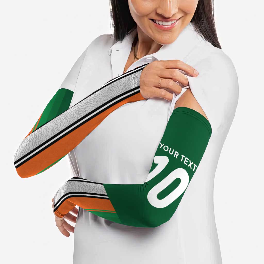 Custom Ivory Coast National Football Arm Sleeves Les Elephants-Striped Sport Style - Wonder Print Shop