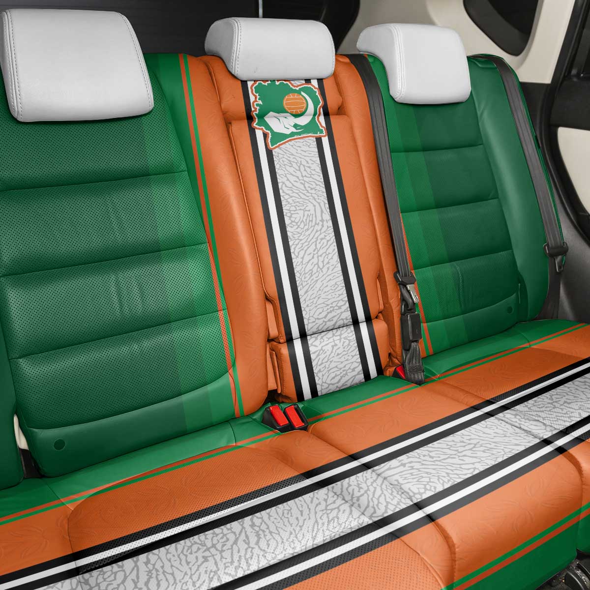 Ivory Coast National Football Back Car Seat Cover Les Elephants-Striped Sport Style - Wonder Print Shop