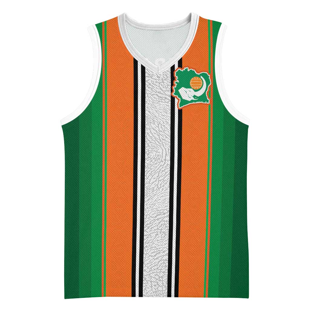 Custom Ivory Coast National Football Basketball Jersey Les Elephants-Striped Sport Style - Wonder Print Shop