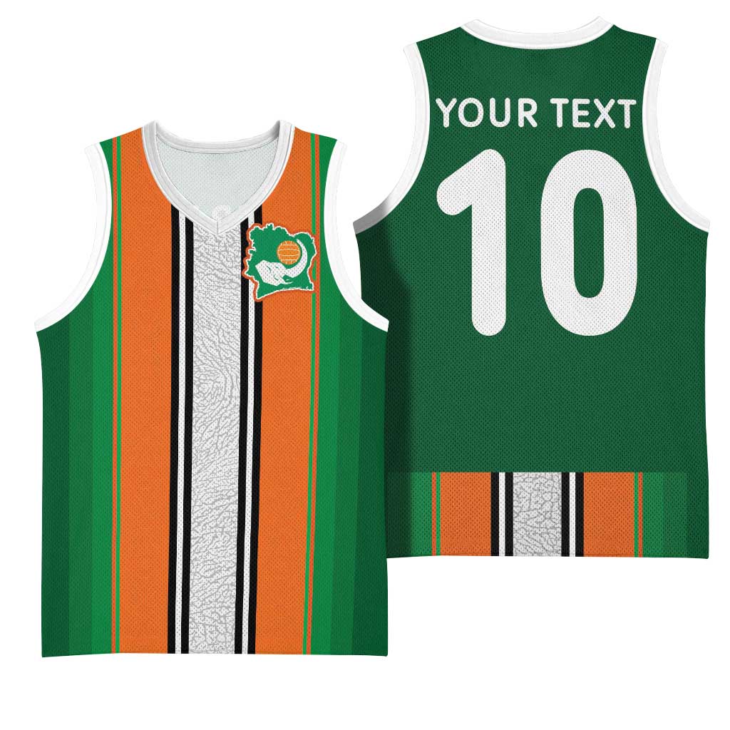 Custom Ivory Coast National Football Basketball Jersey Les Elephants-Striped Sport Style - Wonder Print Shop