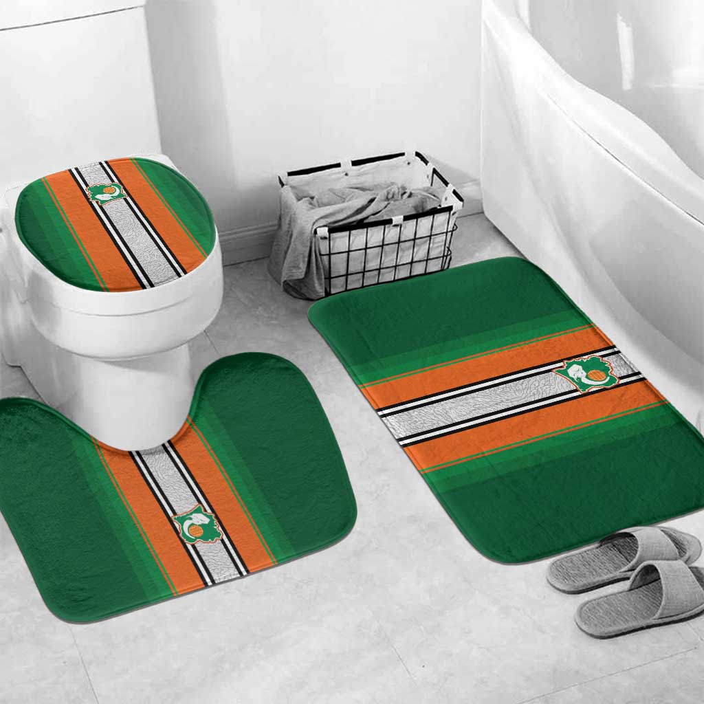 Ivory Coast National Football Bathroom Set Les Elephants-Striped Sport Style - Wonder Print Shop