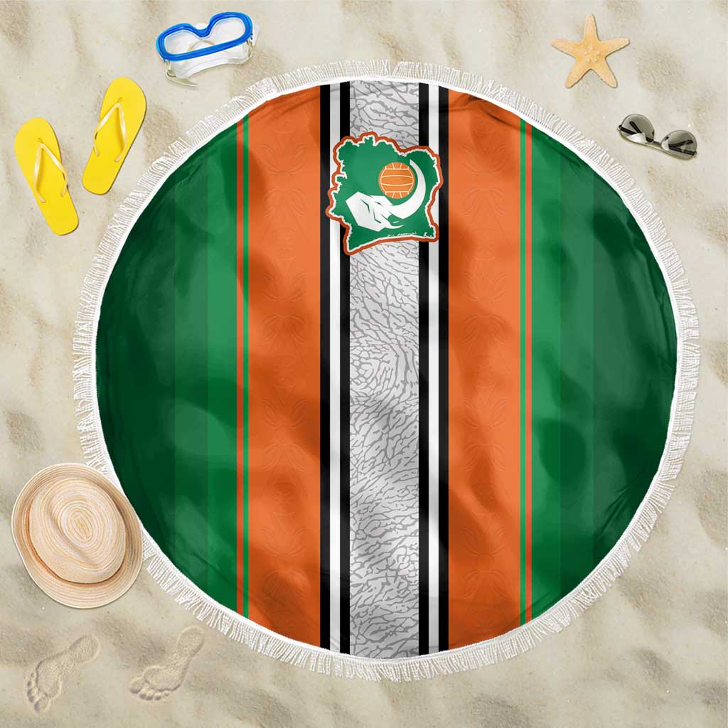Ivory Coast National Football Beach Blanket Les Elephants-Striped Sport Style - Wonder Print Shop