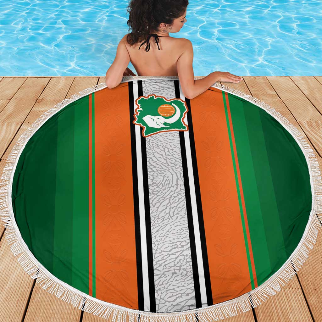 Ivory Coast National Football Beach Blanket Les Elephants-Striped Sport Style - Wonder Print Shop