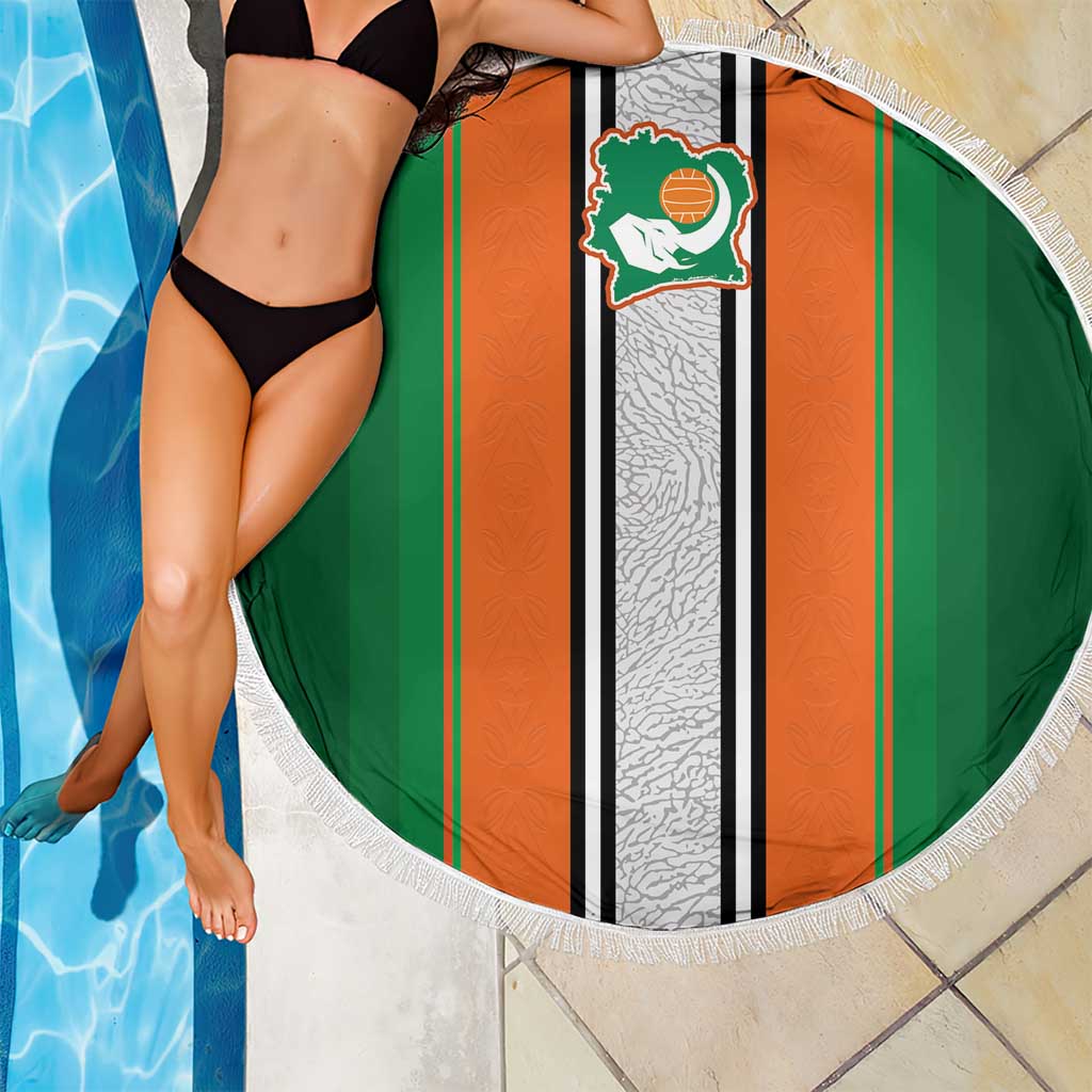 Ivory Coast National Football Beach Blanket Les Elephants-Striped Sport Style - Wonder Print Shop