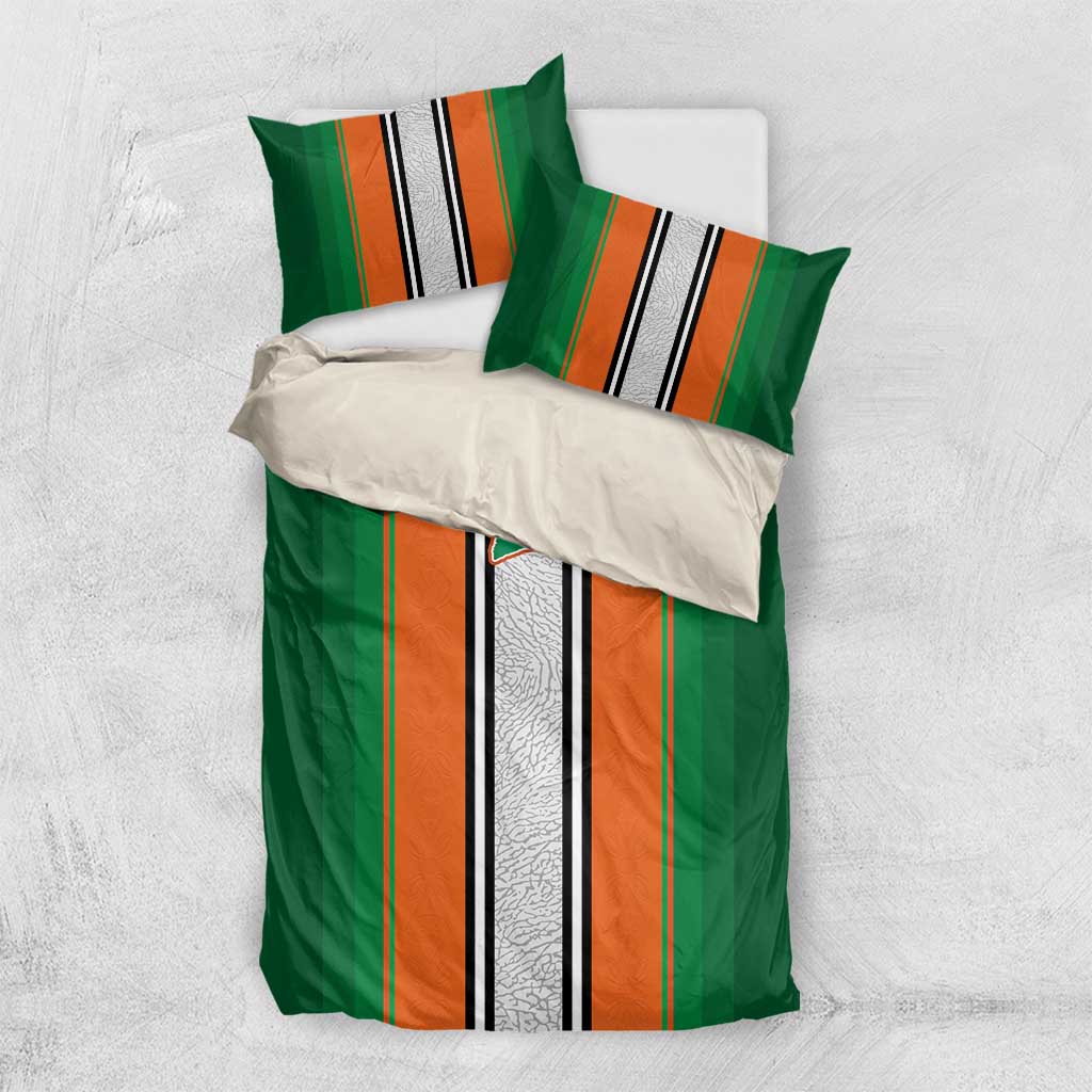 Ivory Coast National Football Bedding Set Les Elephants-Striped Sport Style - Wonder Print Shop