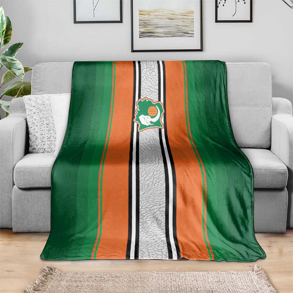 Ivory Coast National Football Blanket Les Elephants-Striped Sport Style - Wonder Print Shop