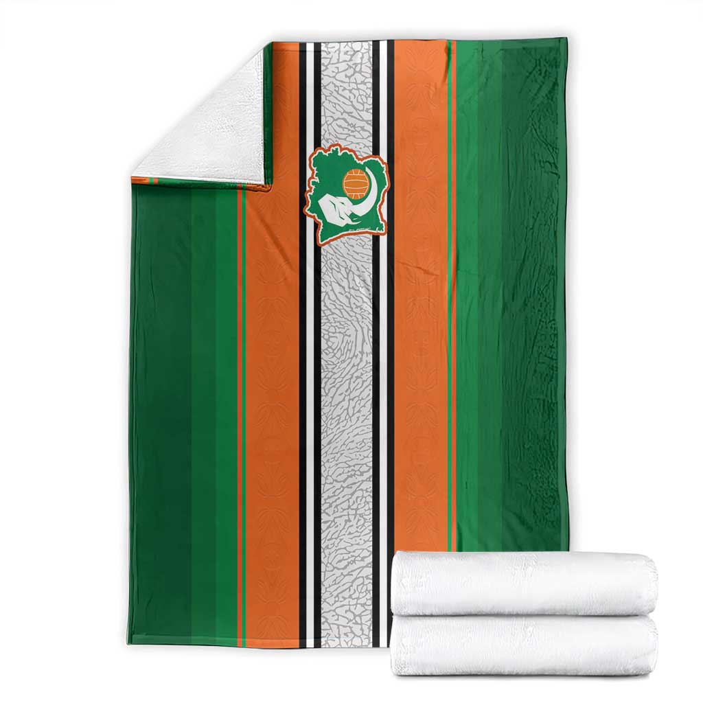 Ivory Coast National Football Blanket Les Elephants-Striped Sport Style - Wonder Print Shop