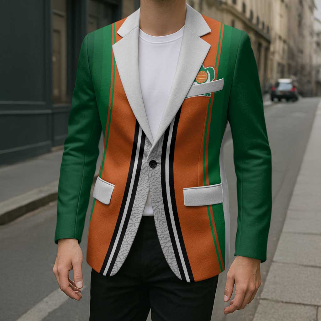 Custom Ivory Coast National Football Blazer Les Elephants-Striped Sport Style - Wonder Print Shop