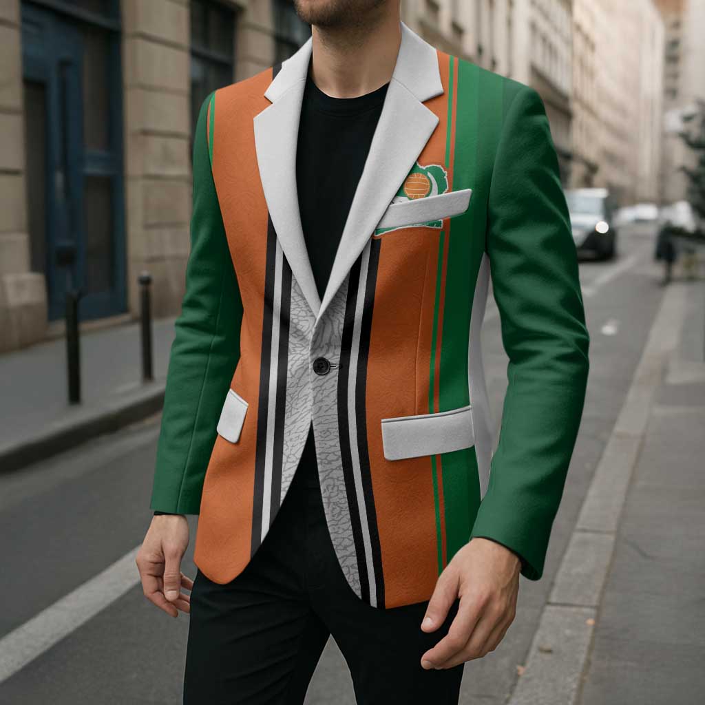 Custom Ivory Coast National Football Blazer Les Elephants-Striped Sport Style - Wonder Print Shop