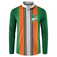 Custom Ivory Coast National Football Button Sweatshirt Les Elephants-Striped Sport Style - Wonder Print Shop