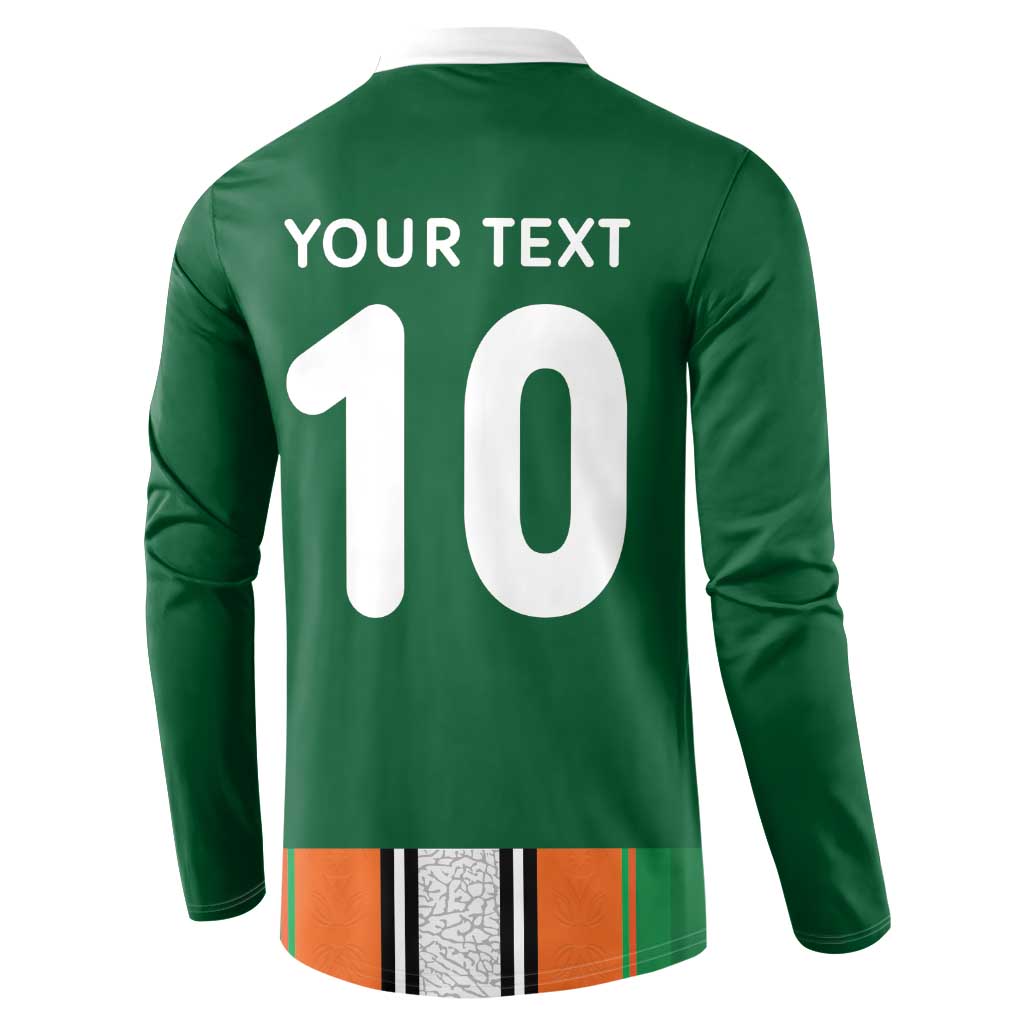 Custom Ivory Coast National Football Button Sweatshirt Les Elephants-Striped Sport Style - Wonder Print Shop