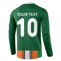 Custom Ivory Coast National Football Button Sweatshirt Les Elephants-Striped Sport Style - Wonder Print Shop