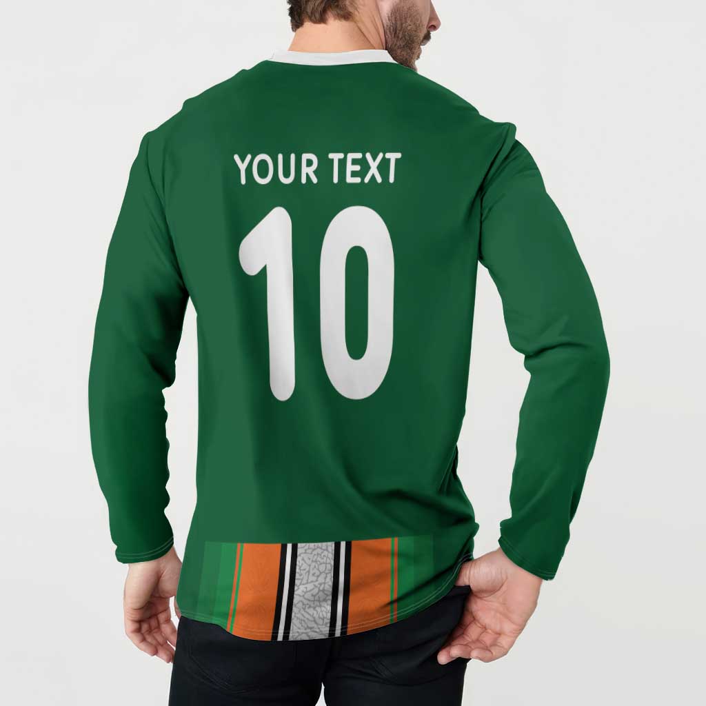 Custom Ivory Coast National Football Button Sweatshirt Les Elephants-Striped Sport Style - Wonder Print Shop