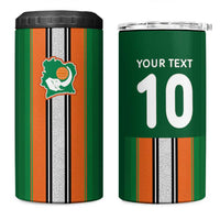 Custom Ivory Coast National Football 4 in 1 Can Cooler Tumbler Les Elephants-Striped Sport Style - Wonder Print Shop