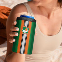 Custom Ivory Coast National Football 4 in 1 Can Cooler Tumbler Les Elephants-Striped Sport Style - Wonder Print Shop
