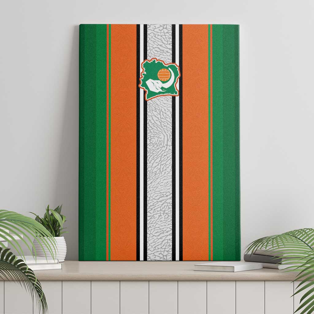Ivory Coast National Football Canvas Wall Art Les Elephants-Striped Sport Style - Wonder Print Shop