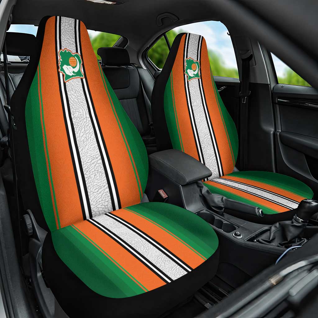 Ivory Coast National Football Car Seat Cover Les Elephants-Striped Sport Style - Wonder Print Shop