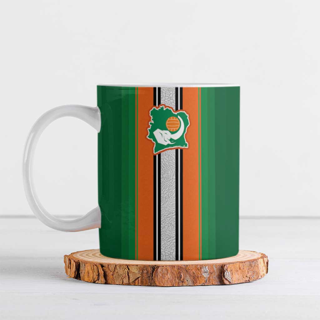 Custom Ivory Coast National Football Ceramic Mug Les Elephants-Striped Sport Style - Wonder Print Shop