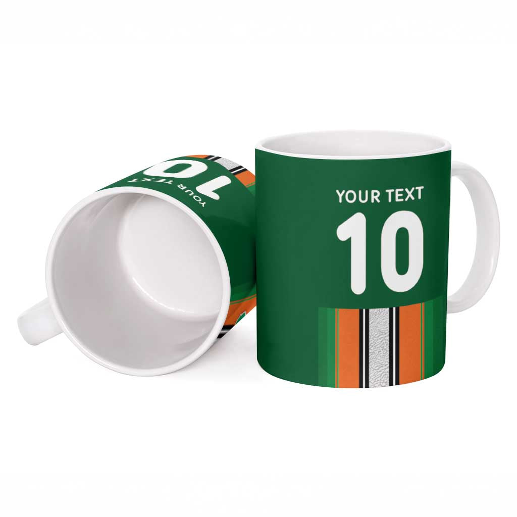 Custom Ivory Coast National Football Ceramic Mug Les Elephants-Striped Sport Style - Wonder Print Shop