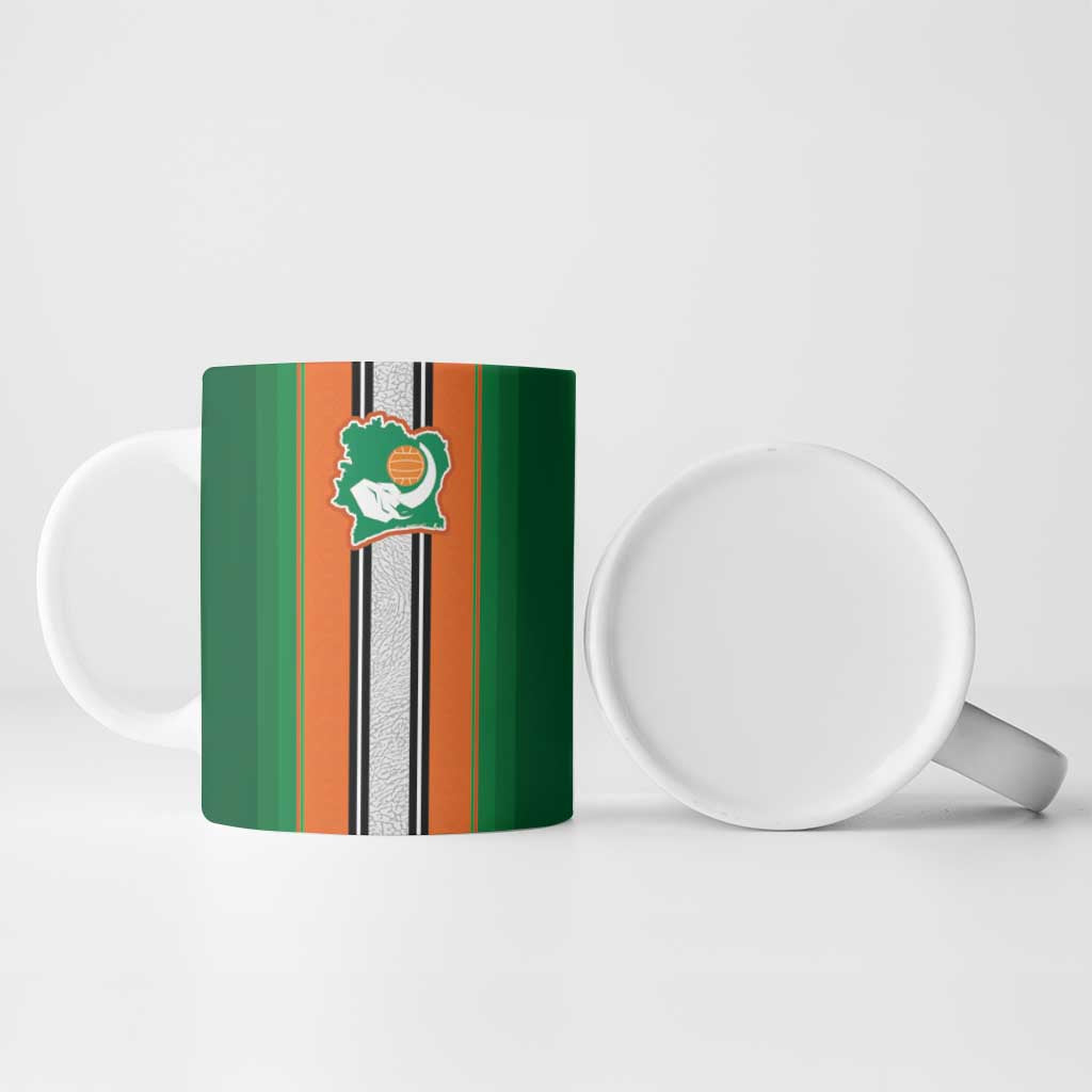 Custom Ivory Coast National Football Ceramic Mug Les Elephants-Striped Sport Style - Wonder Print Shop