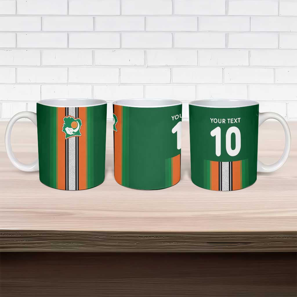 Custom Ivory Coast National Football Ceramic Mug Les Elephants-Striped Sport Style - Wonder Print Shop
