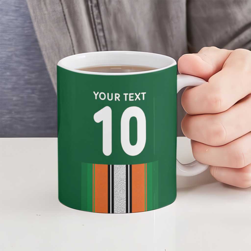 Custom Ivory Coast National Football Ceramic Mug Les Elephants-Striped Sport Style - Wonder Print Shop