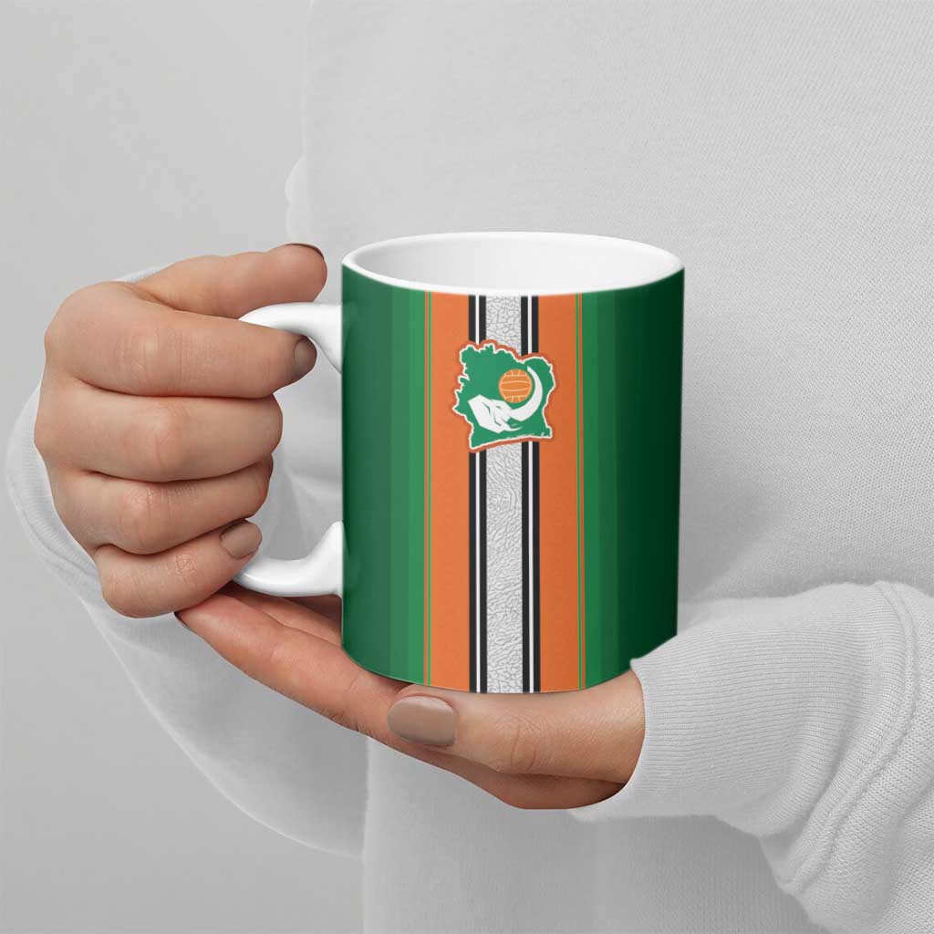 Custom Ivory Coast National Football Ceramic Mug Les Elephants-Striped Sport Style - Wonder Print Shop