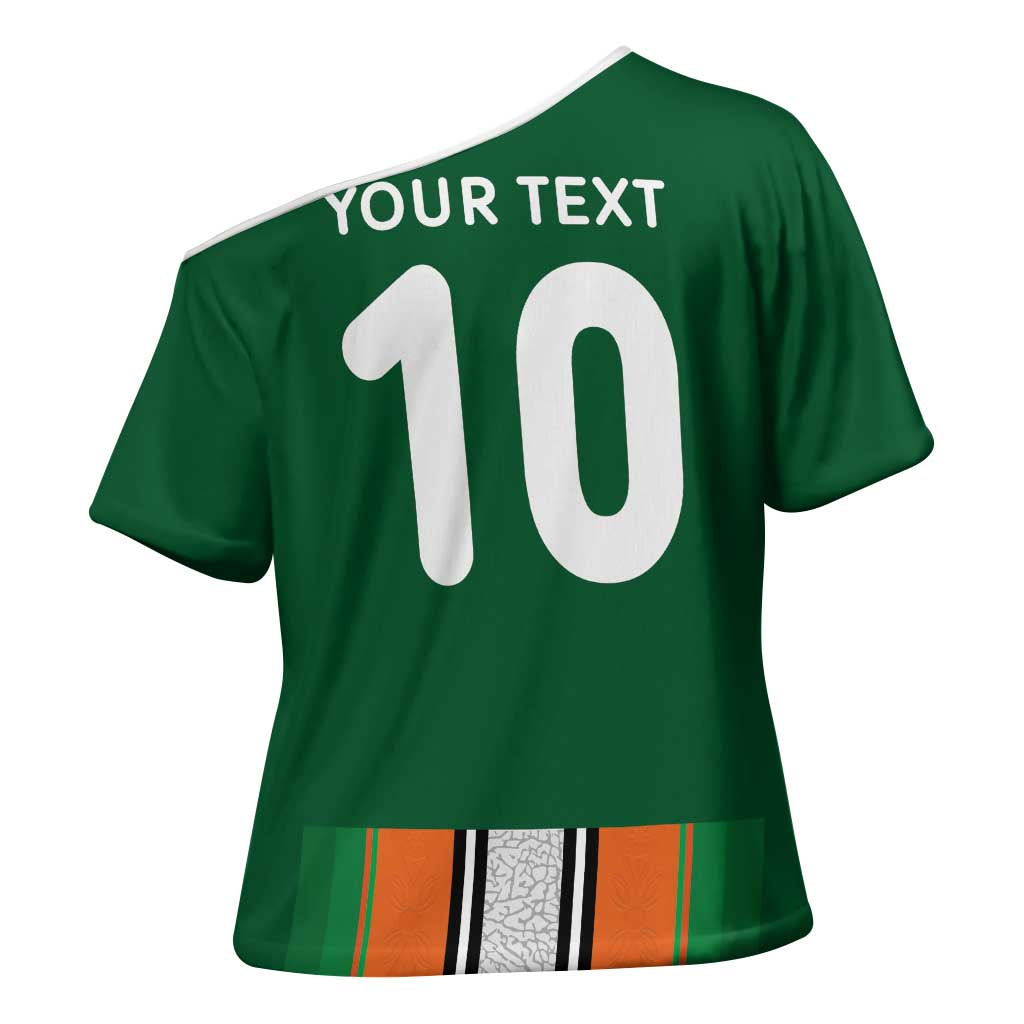 Custom Ivory Coast National Football Cross Shoulder Shirt Les Elephants-Striped Sport Style - Wonder Print Shop