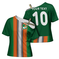 Custom Ivory Coast National Football Cross Shoulder Shirt Les Elephants-Striped Sport Style - Wonder Print Shop